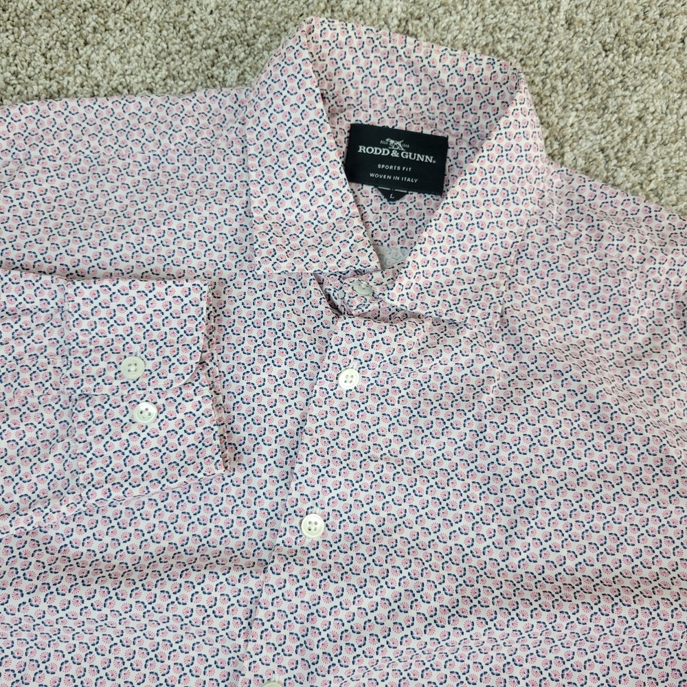 Rodd & Gunn Sports Fit Mens Large All Over Floral Button Up Long Sleeve‎